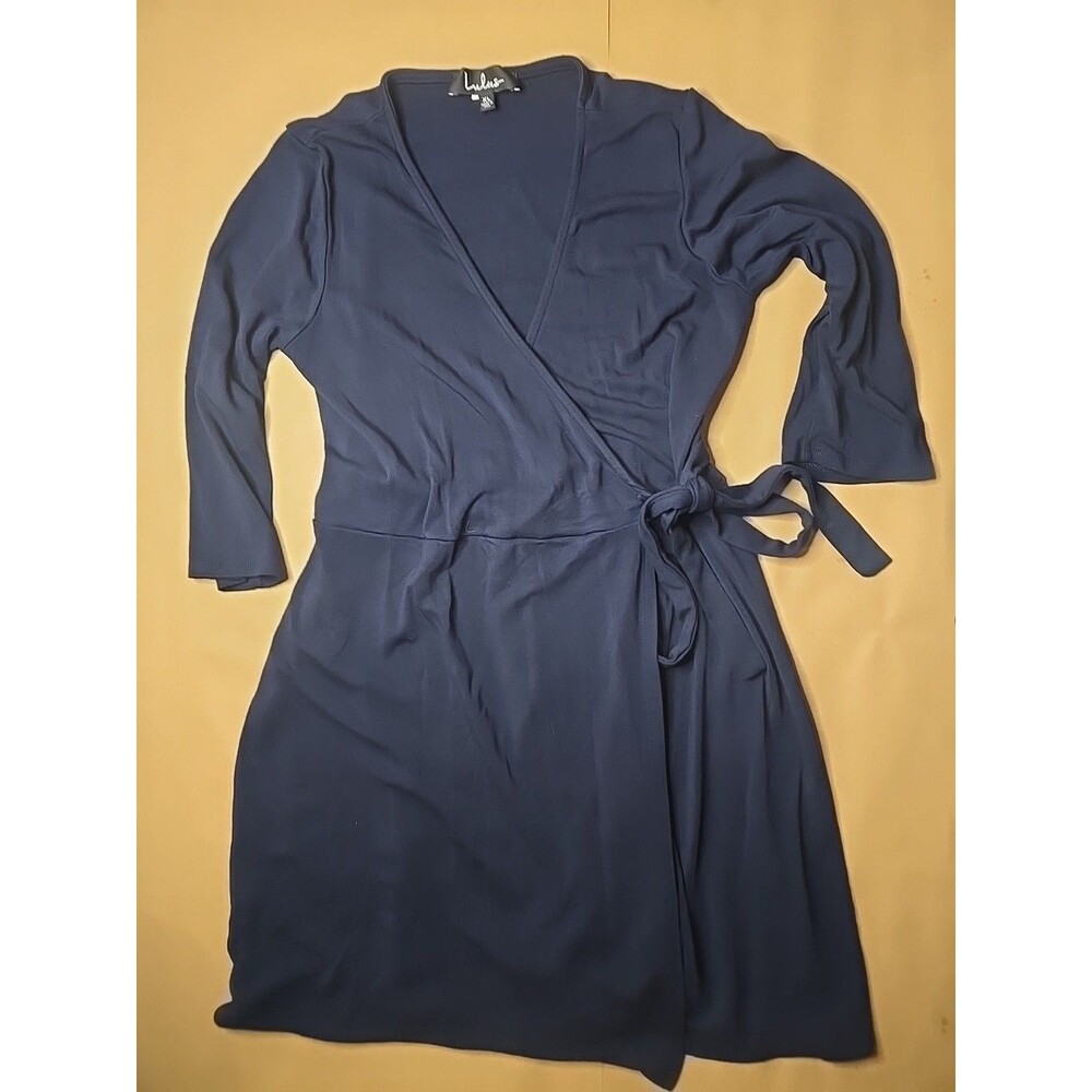 Lulu's Tie Front 3/4 Sleeve Cardigan Women's Size XL Navy Blue